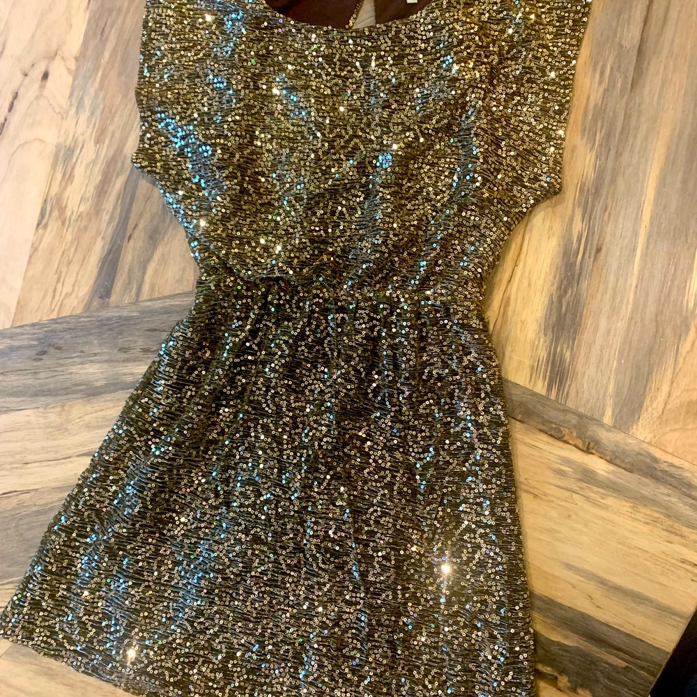 Brown Sequin Mini Dress. Perfect for New Year’s Eve!